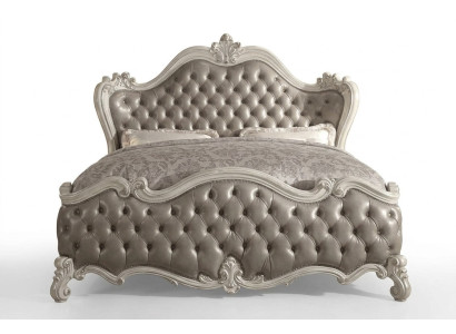 Designer bed bedroom beds leather hotel upholstery Chesterfield new