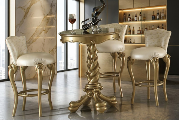 Bartisch Bistro Table Round Standing Table Counter Real Wood Classic Furniture