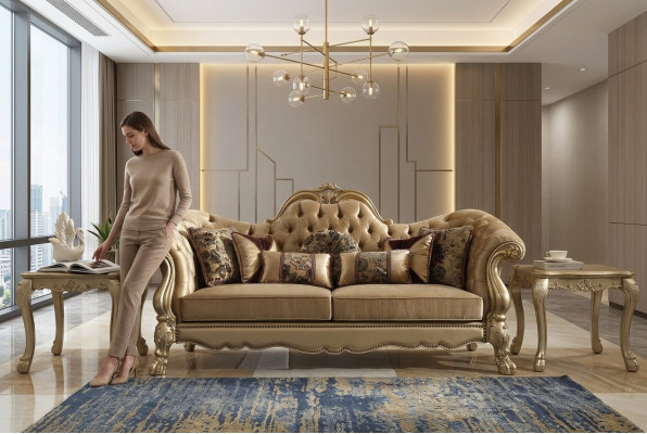 Classic 3-seater couch sofa upholstered sofas couches decor baroque