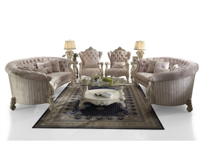 Baroque upholstered sofa set seating living landscape sofa cushion ensemble sofas 4-piece set.