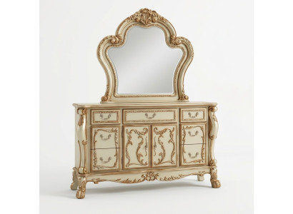 Noble dresser buffet sideboards cabinet + mirror baroque rococo sideboard wood new