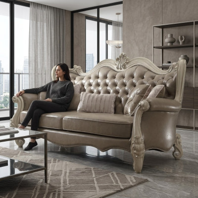 Three-seater 3-seater Relax Sofas Lounge Sofa Leather Upholstered Couch Fabric