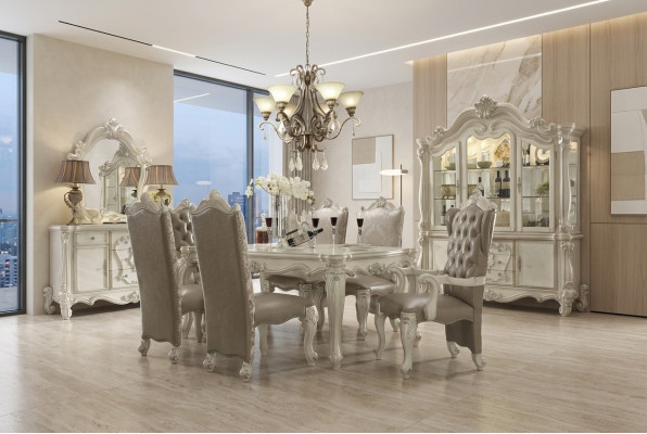 Royal dining room set Baroque-Rococo dining room furniture 6x chairs dining table 7-piece set