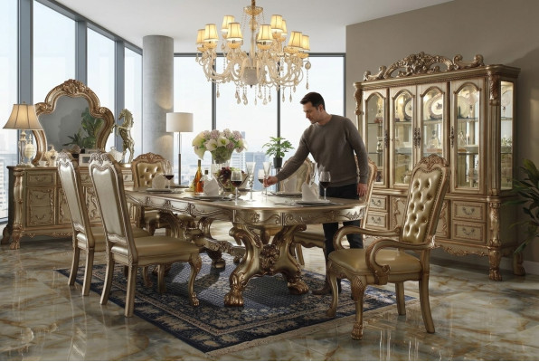 Royal dining table designer Chesterfield 6x chairs complete set 7-piece set