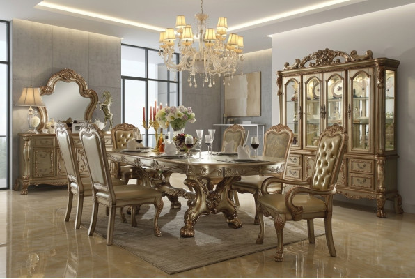 Royal dining table designer Chesterfield 6x chairs complete set 7-piece set