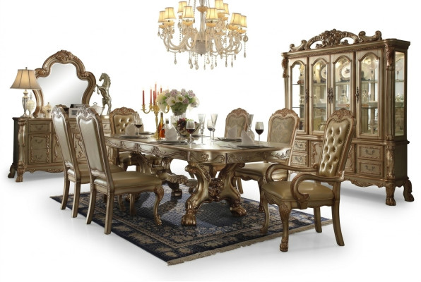 Royal dining table designer Chesterfield 6x chairs complete set 7-piece set