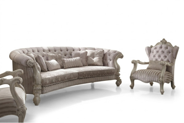 Chesterfield Sofa 4-Seater Couch Upholstery Luxury Classic Textile Sofas Baroque