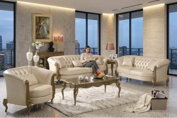 Luxury furniture sofa set couch sofa upholstery 3+2+1 seater with coffee table couches