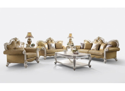 Classic Sofa Set 3+2+1 Seater Leather Sofa Couch Leather 3-Piece Set