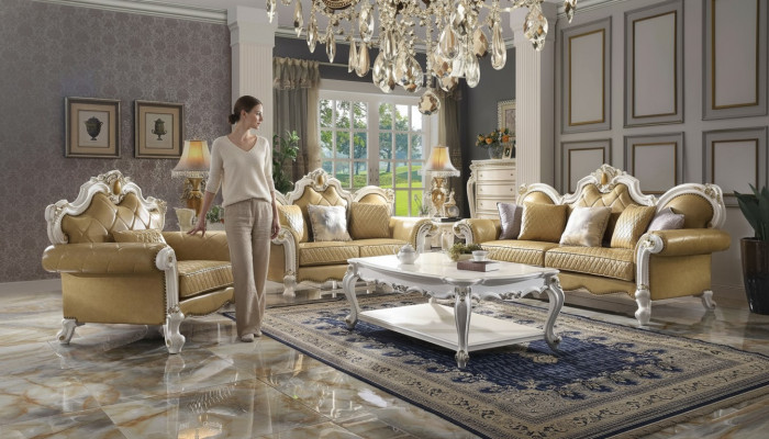 Sofa set 3+2 seater classic living landscape leather sofas couches