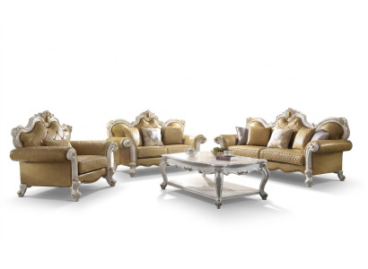 Sofa set 3+2 seater classic living landscape leather sofas couches