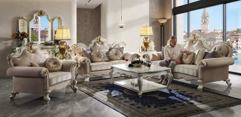 Luxury Sofa Design Couch Upholstery Classic Furniture 3-Seater Three-Seater