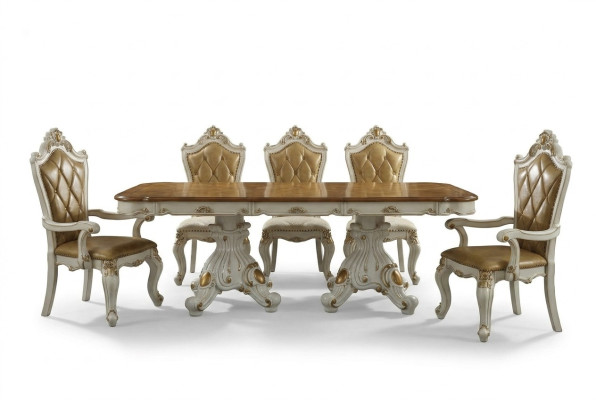 Wooden dining table in the living room