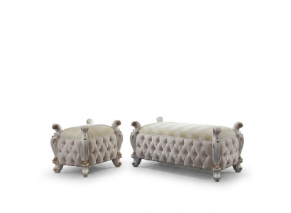 Footstool Club Lounge Stool Leather Textile Ottoman Designer Pouf Ottoman