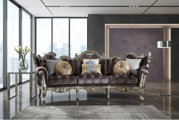 Classic four-seater living room couch textile Rococo Baroque luxury sofa