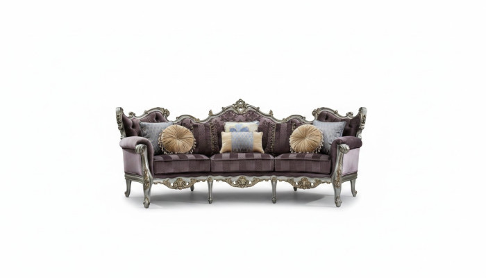 Classic four-seater living room couch textile Rococo Baroque luxury sofa