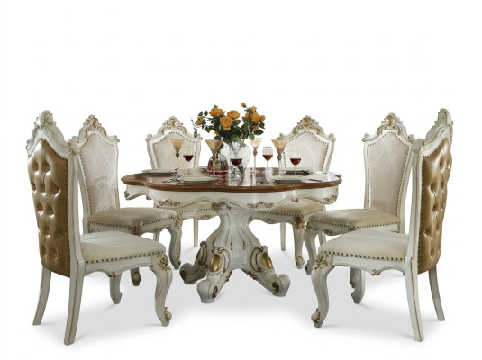 Royal Dining Set Baroque Rococo Style - Table & 8x Chesterfield Chairs