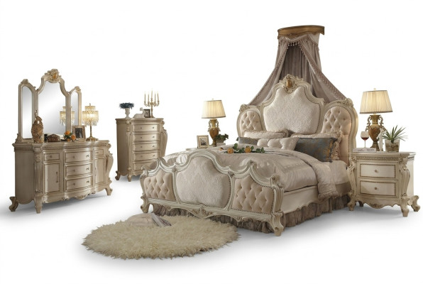 Designer bedroom bed 2x nightstands dresser 4-piece set new 180x200cm