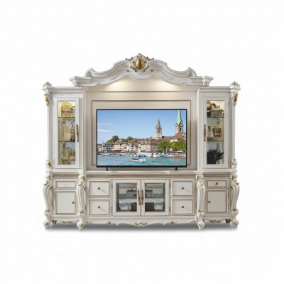 Television Wall Classic Living Room Wall Real Handcrafted Wood Decoration Display Cabinet Shelf