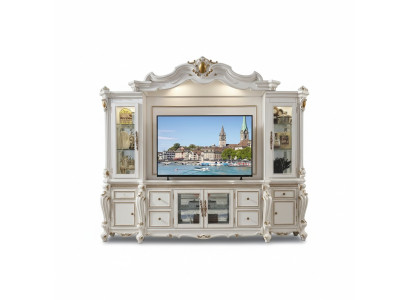 Television Wall Classic Living Room Wall Real Handcrafted Wood Decoration Display Cabinet Shelf