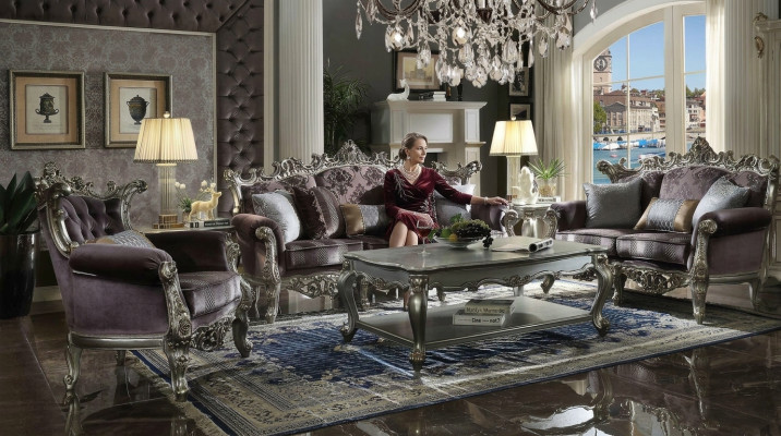 Sofa set 4+1+1 seater coffee table 4-piece set design sofa couches baroque