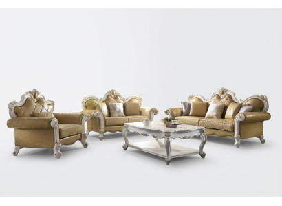 Sofa set 3+2+1 seat coffee table set sofa upholstery couch leather 4-piece set