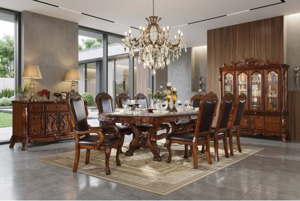 Dining room suite table 6 armchair sideboard dresser suite display cabinet