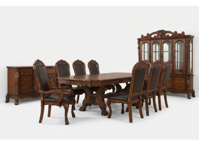 Dining room suite table 6 armchair sideboard dresser suite display cabinet