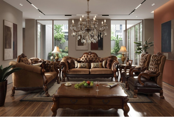 Classic sofa set 3+2+1 seater sofa couch upholstery textile Chesterfield