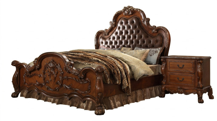 Bed 2x Bedside Tables 3-piece Set Furniture Baroque Rococo Bedroom Set