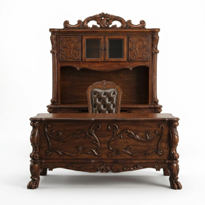 Desk chair computer desk designer office tables baroque rococo 3-piece set