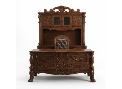 Desk chair computer desk designer office tables baroque rococo 3-piece set