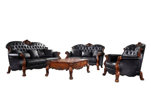 Sofa three-seater living landscape sofas couch upholstery set leather baroque