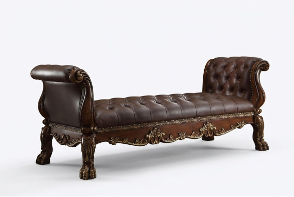 Chesterfield Chaise Longue Ottoman Sofa Genuine Leather Relax Chaise