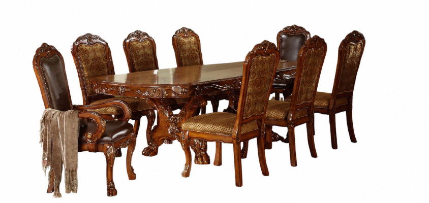 Classic dining table set wooden dining room set 6x chair chairs
