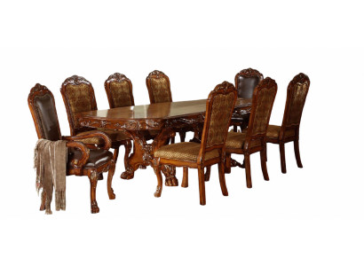 Classic dining table set wooden dining room set 6x chair chairs