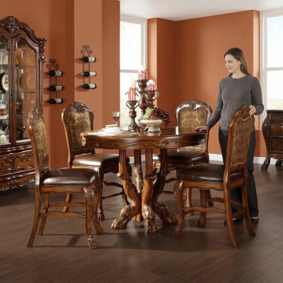 Set of 4 Chairs Real Wood Upholstered Seat Dining Room Suite Dining Chairs