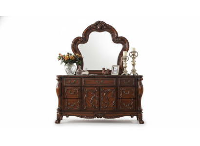 Dresser cabinet with mirror, noble dresser sideboard, baroque rococo wood new sideboard.