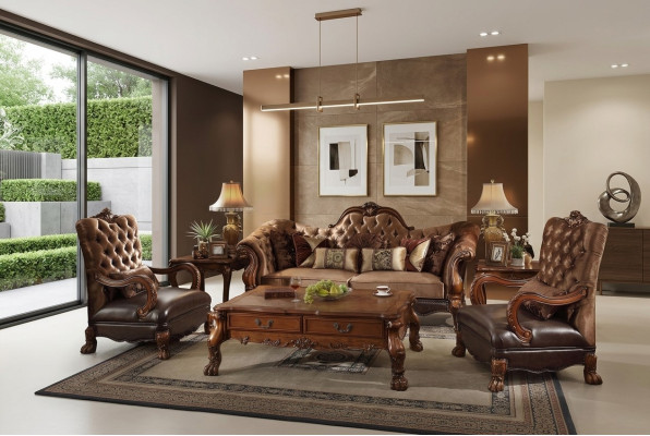 Chesterfield Sofa 2-Seater Luxury Upholstery Sofas Design Textile Two-Seater Wood