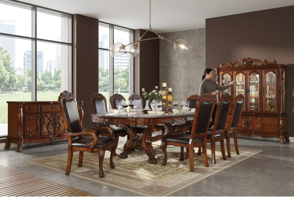 Royal Dining Table + 8x Chairs Complete Dining Room Table Chair 9-piece set.