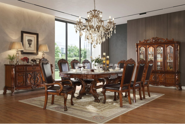 Royal Dining Table + 8x Chairs Complete Dining Room Table Chair 9-piece set.