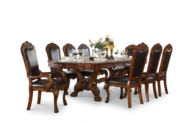 Royal Dining Table + 8x Chairs Complete Dining Room Table Chair 9-piece set.