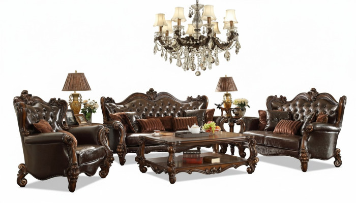 Luxury Chesterfield Sofa Set 3+2+1 Seater + Coffee Table Furniture Couch