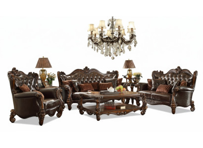 Luxury Chesterfield Sofa Set 3+2+1 Seater + Coffee Table Furniture Couch
