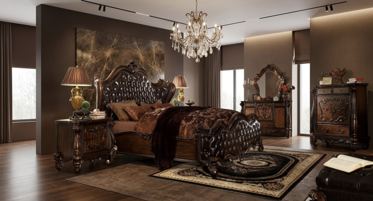 Luxury class bedroom set Baroque Rococo bed decor double bed beds