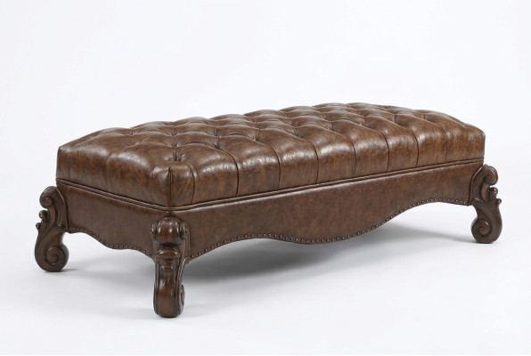 Chaise lounge antique style sofa couch reclining chaise leather baroque rococo new