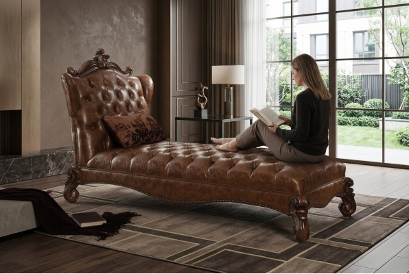 Luxury Sofa Chaise Lounge Recliner Antique Style Upholstery Baroque Rococo