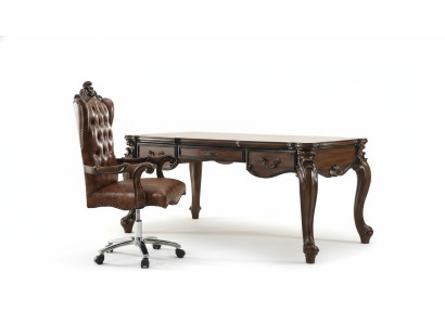 Executive chair, chair, classic chair, office swivel chair, leather, wood, baroque.