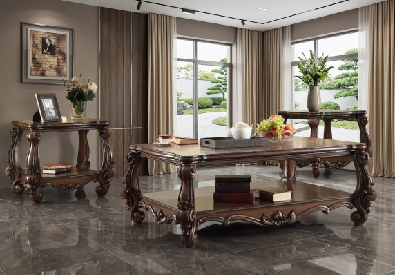 Luxury coffee table real wood decor tables side sofa table living room