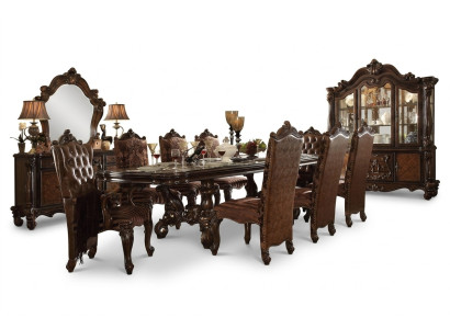 Classic Complete Set Dining Table + x6 Chesterfield Chairs Dining Room Suite
